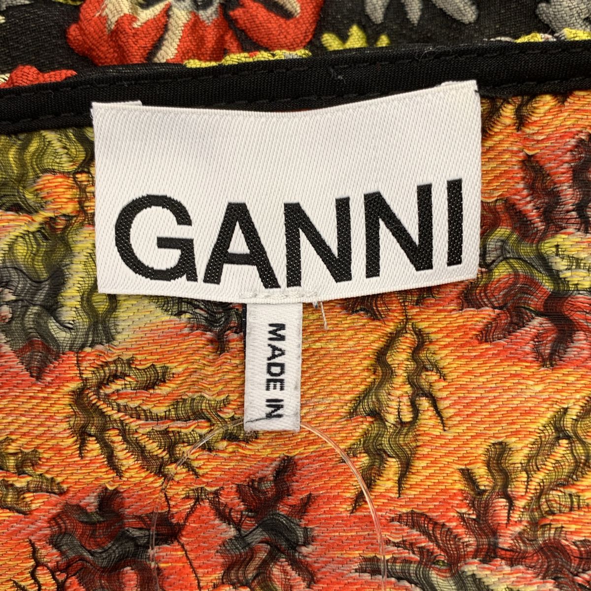 Ganni / ガニー | フラワー ジャガード パフスリーブ ペプラム