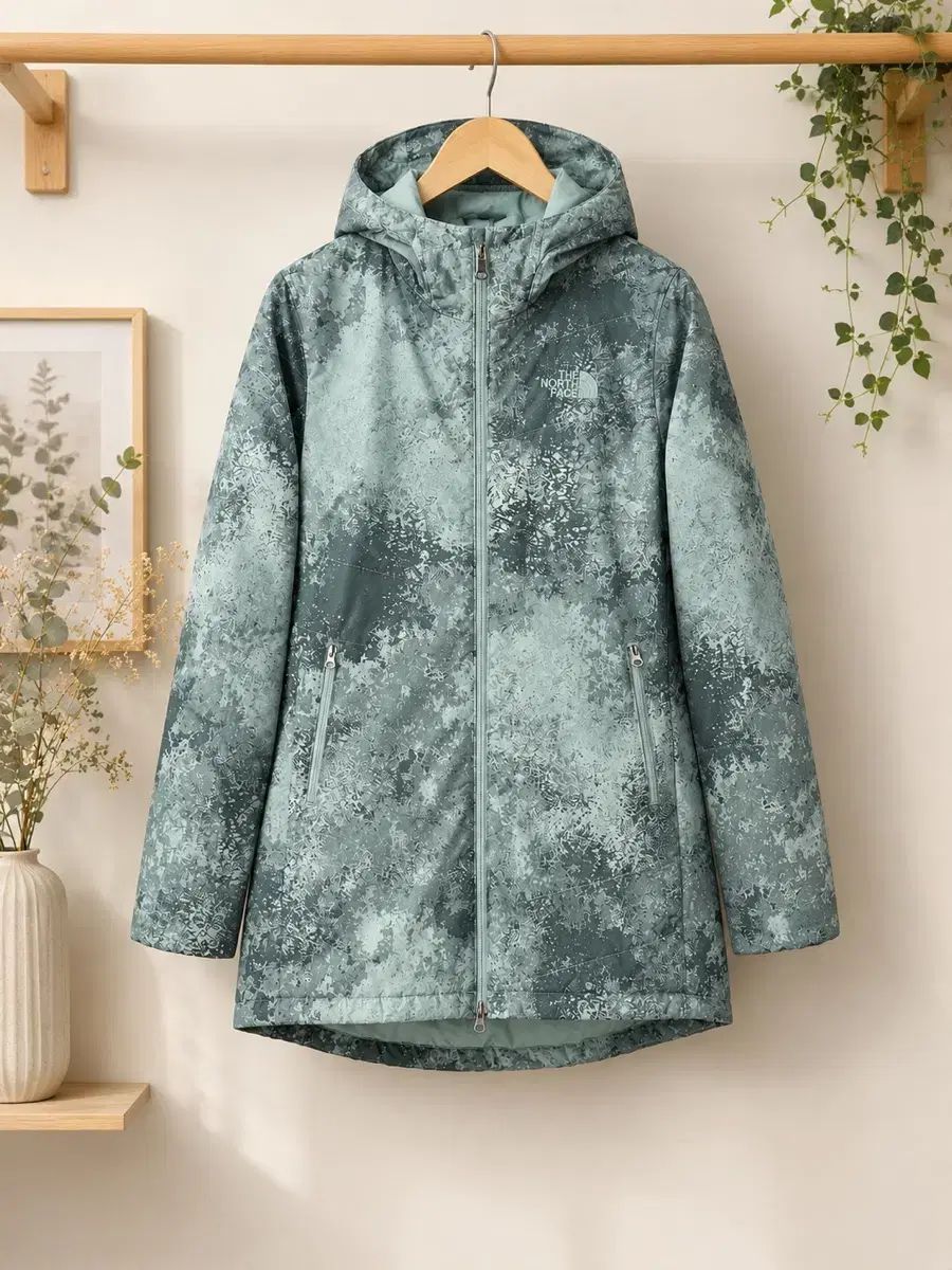 THE NORTH FACE ザノースフェイス レディース キルティング フード ジャケット (ミント カモフラ) S 5566
