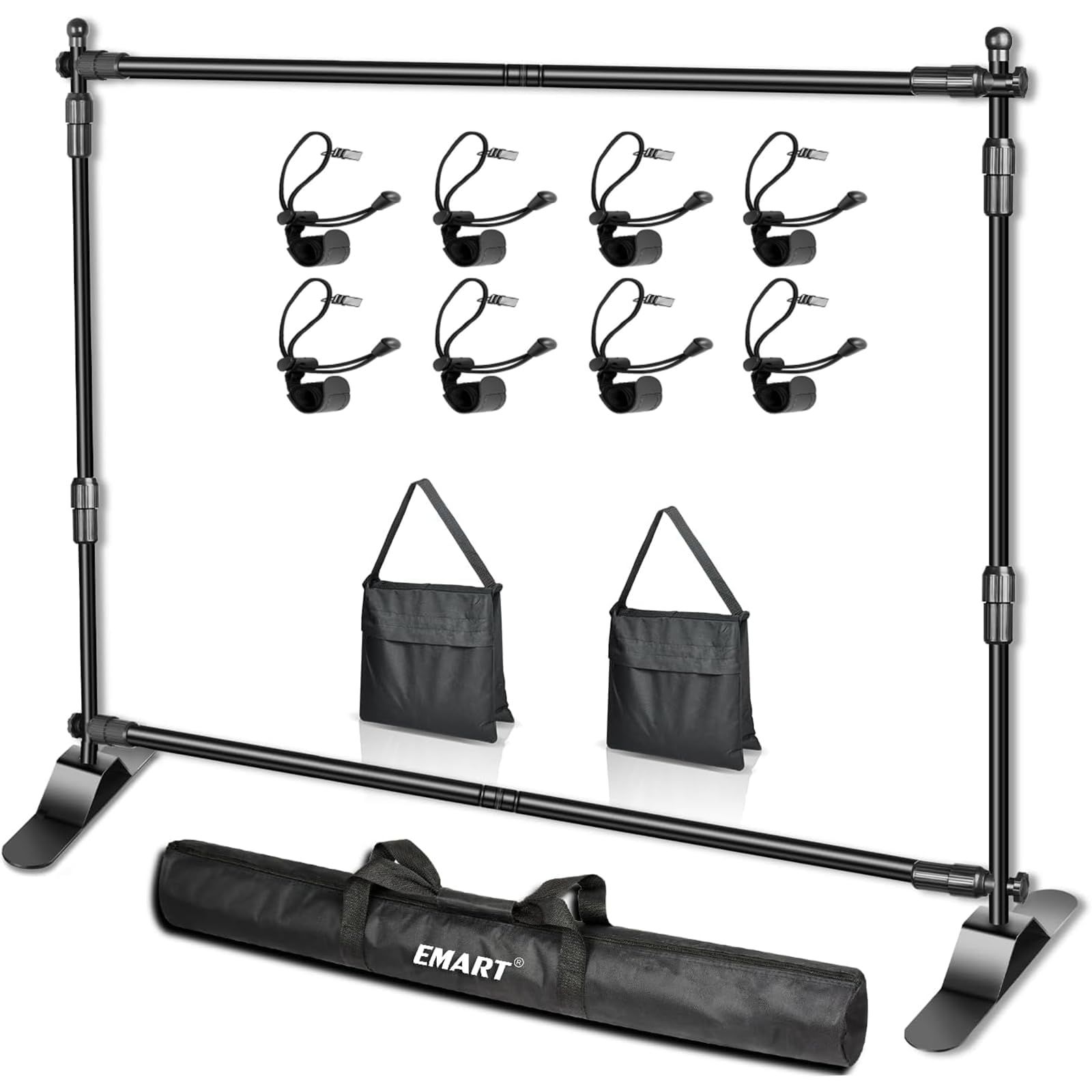 EMART 背景スタンド 背景バナースタンド 300×240cm 伸縮式 幅、高さ調節可能 合金製 高耐久 簡単組立 展示会、トレードショー、 パーティー装飾などに適用 写真撮影、生放送、 グリーンバック、背景紙、クロマキー合成などに大活躍（ 06ec54a0