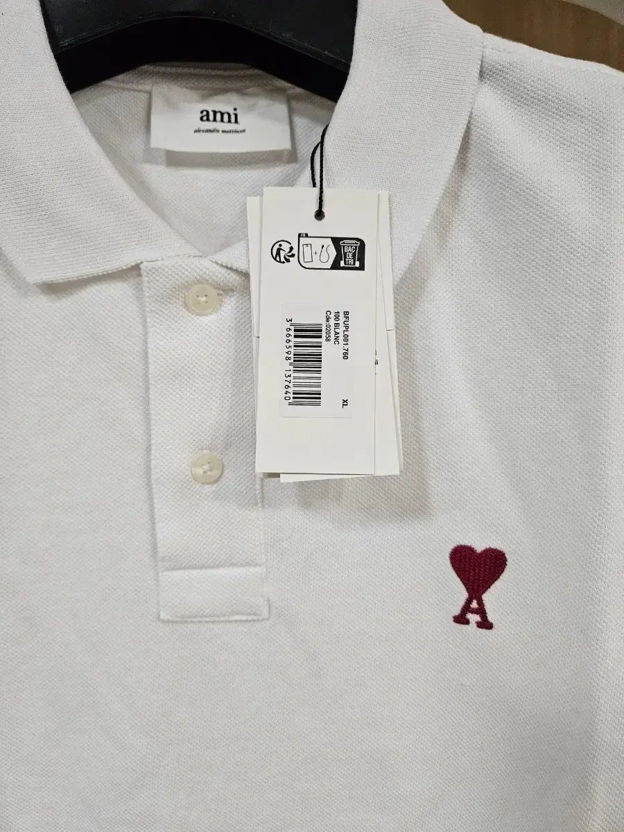 アミ 半袖 カラーTシャツ 白 エックスラージ