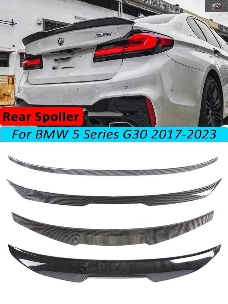 REAR BUMPER TRUNK BOOT SPOILER LIP BMW 5 SERIES G30 GLOSS M5 ROOF WING PSM M4 CS STYLE 2017-2023 CARBON FIBER LOOK