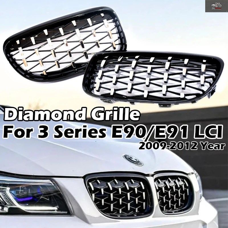 DIAMOND STAR GRILLE GRILL COMPATIBLE WITH BMW 3 SERIES E90 E91 LCI SALOON TOURING 2009 - 13 FRONT KIDNEY