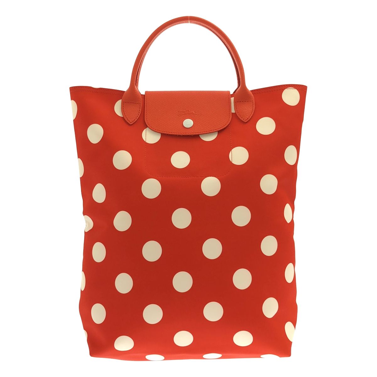 【美品】 Longchamp / ロンシャン | ル・プリアージュ コレクション ドット トートバッグ | レッド | レディース