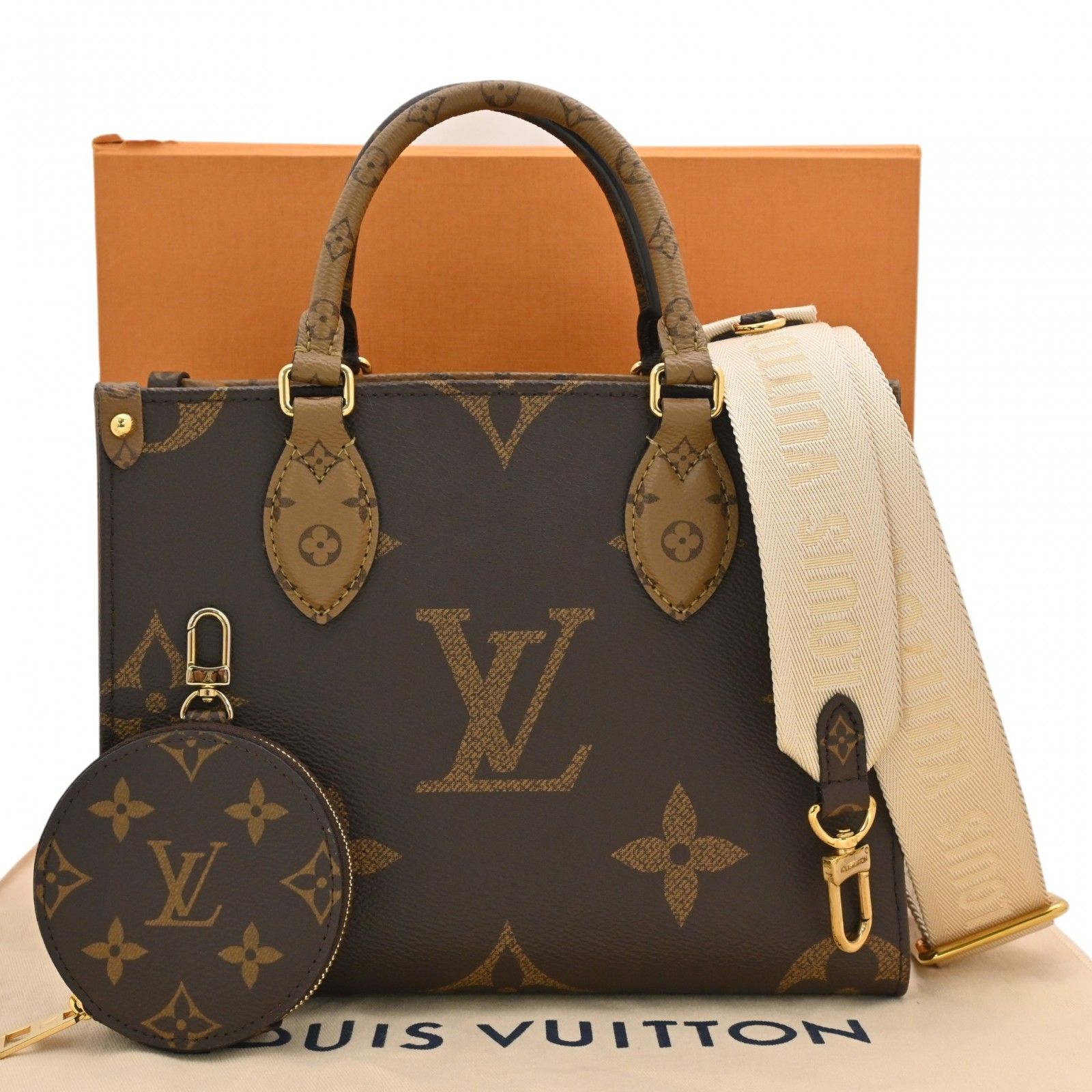 【中古】ルイヴィトン モノグラム ジャイアント リバース オンザゴー PM ハンドバッグ 2WAY Sランク lv54327jk