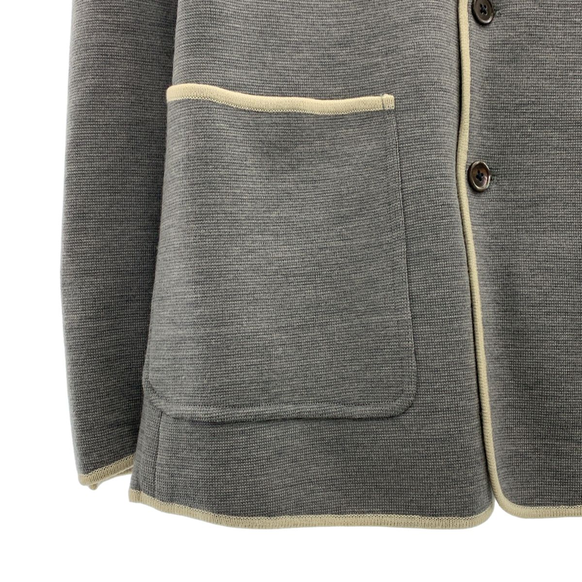 THOM BROWNE / トムブラウン | ウール 4B ニットテーラードジャケット | 1 | グレー | メンズ THOM BROWNE / トムブラウン | ウール 4B ニットテーラードジャケット