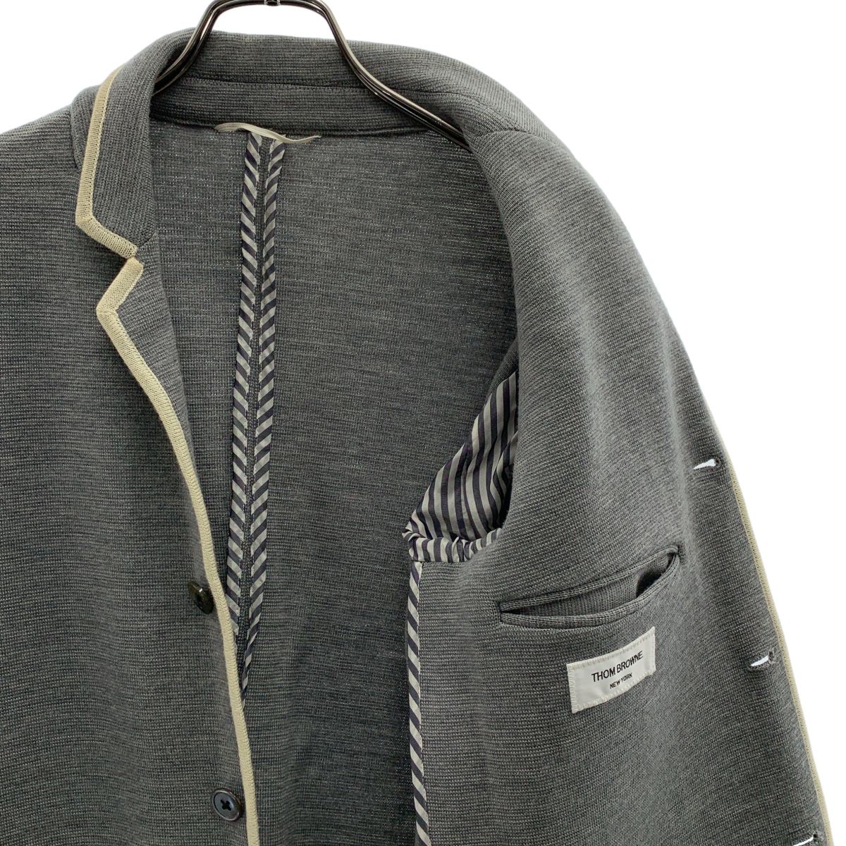 THOM BROWNE / トムブラウン | ウール 4B ニットテーラードジャケット