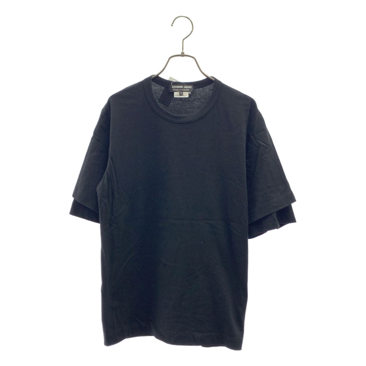 COMME des GARCONS HOMME DEUX / コムデギャルソンオムドゥ | 2023SS | コットン レイヤードスリーブ Tシャツ | S | ブラック | メンズ