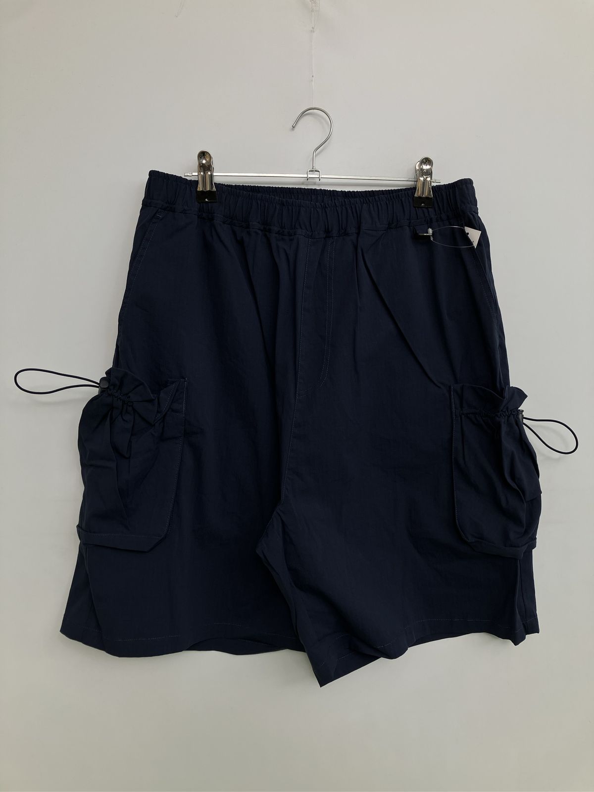 BrokenBase ブロークンベース カーゴパンツ M ネイビー ハーフ・ひざ丈 コットン ナイロン ストレッチ 無地 ワンポイント ブランドロゴ ワイド・ルーズ レギュラー ウエストゴム・紐 メンズ