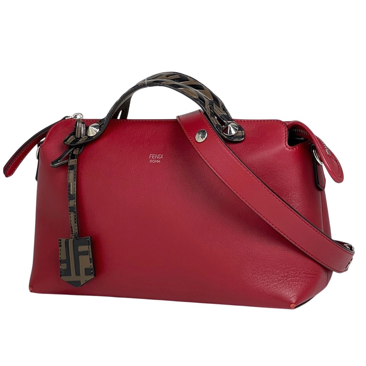 フェンディ FENDI バイザウェイ ミディアム 2WAY ショルダーバッグ レザー レッド 8BL124 レディース 【中古】