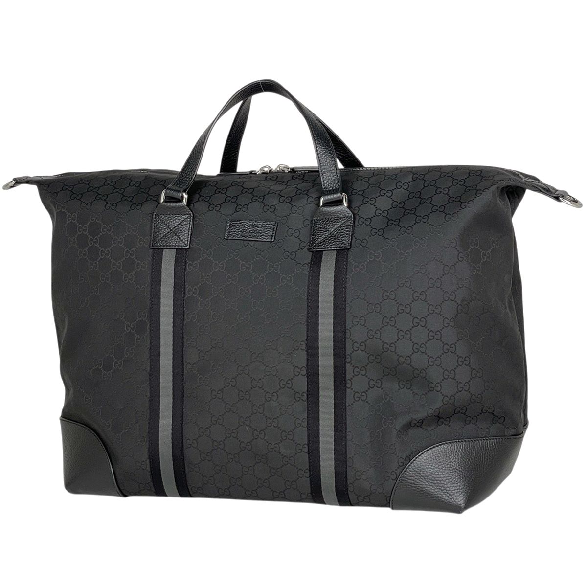 グッチ GUCCI GG柄 ボストンバッグ GGナイロン ナイロン ブラック 449180 レディース 【中古】