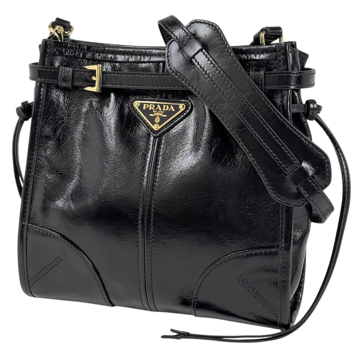 プラダ PRADA ボニー ミニ ショルダーバッグ ショルダーバッグ レザー ネロ(ブラック) 1BH229 レディース 【中古】
