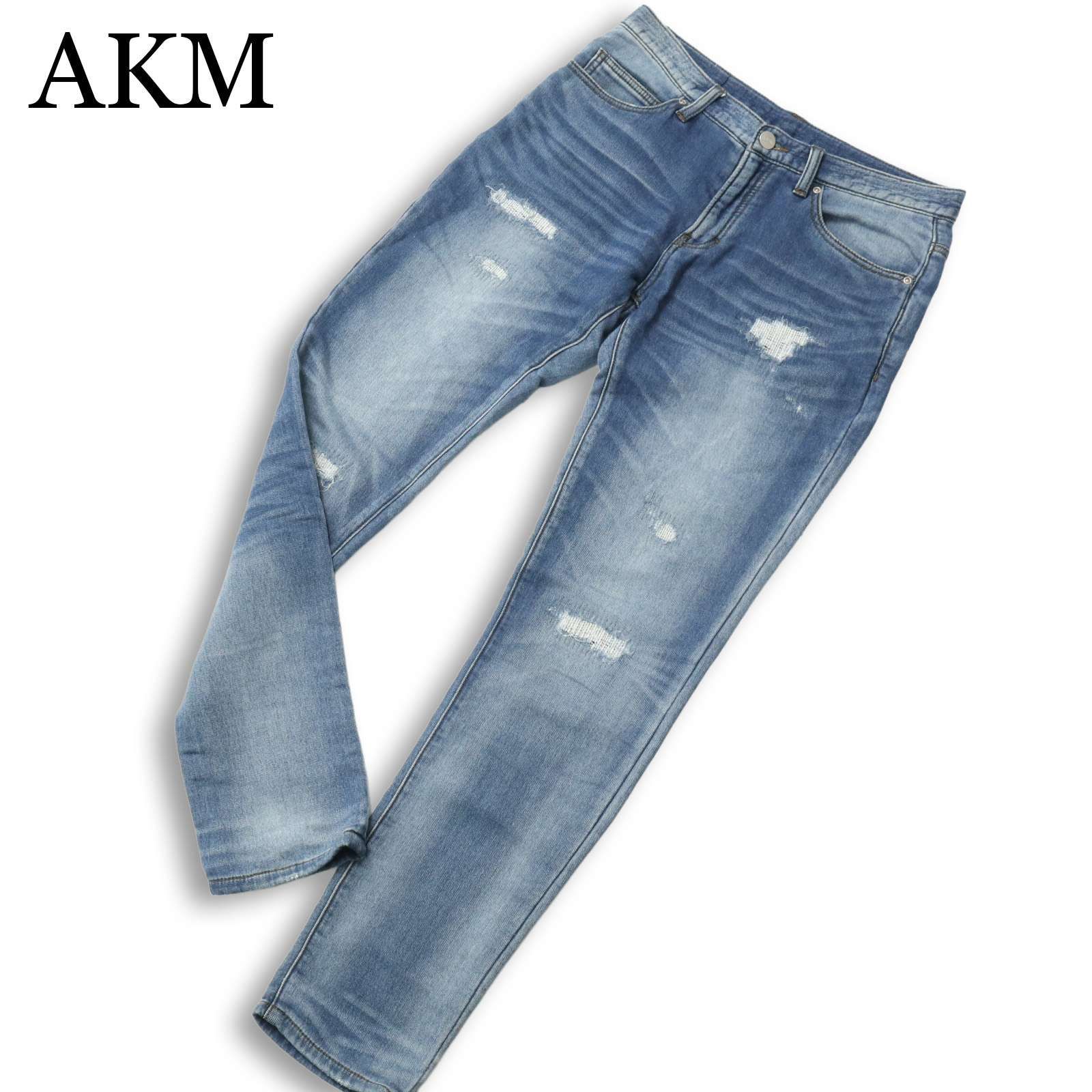 AKM エイケイエム 通年☆ ダメージ加工 ストレッチ スキニー