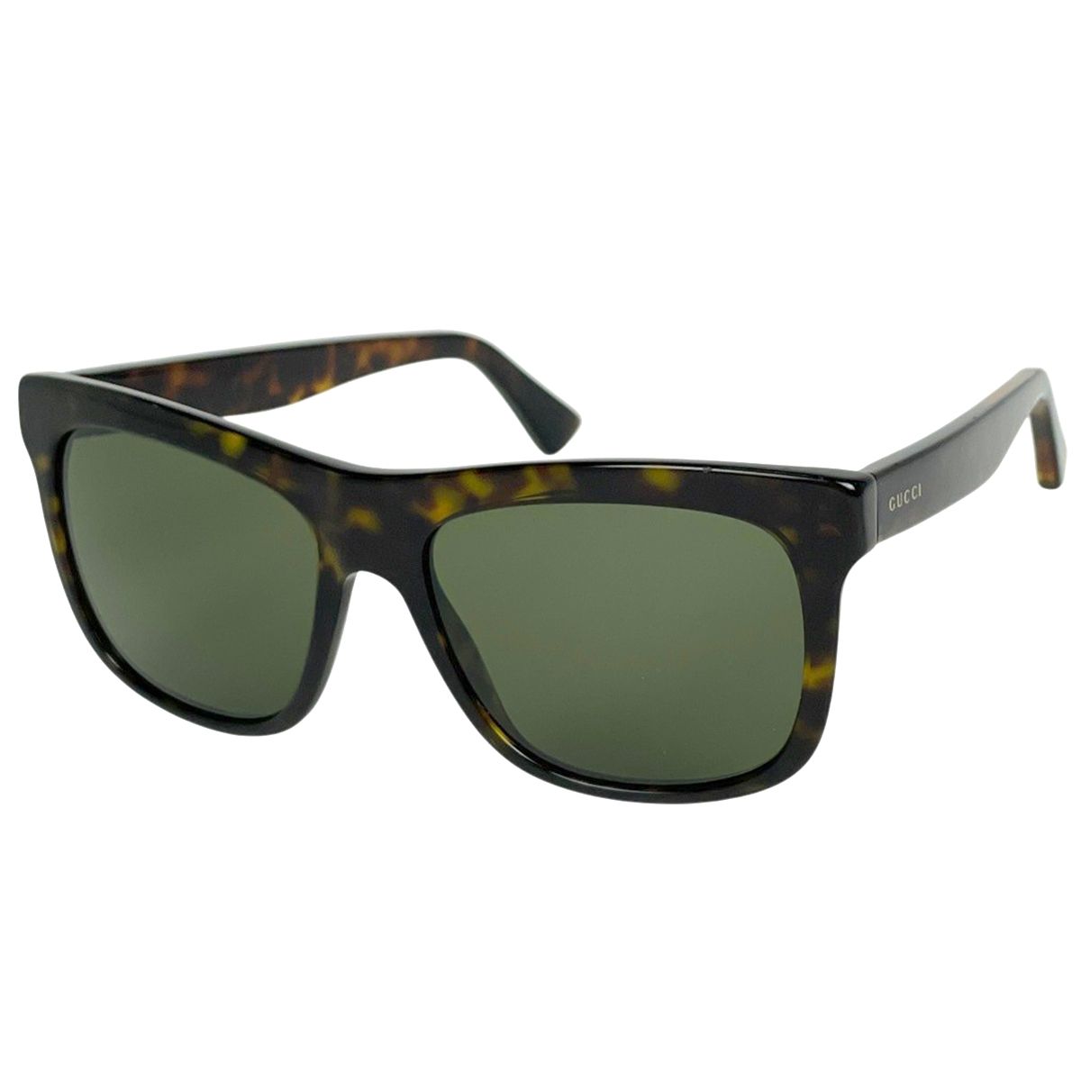グッチ GUCCI ロゴ サングラス デミ柄 ビー プラスチック ブラウン レディース 【中古】