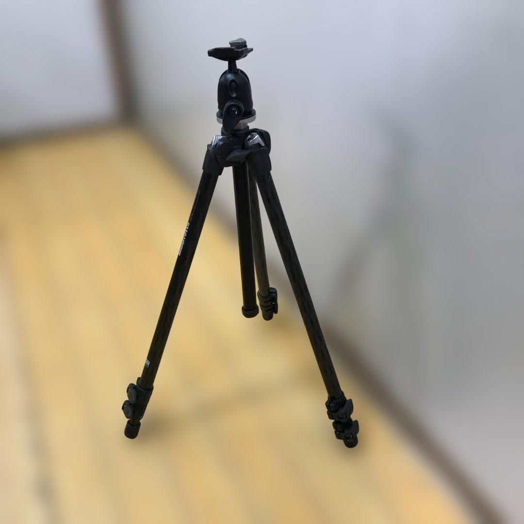 Manfrotto MT294C3 カーボン三脚 496RC2 雲台付き アルミ軽量 一眼レフ ミラーレス対応 撮影機材 カメラ三脚 プロ仕様 113030-2-055