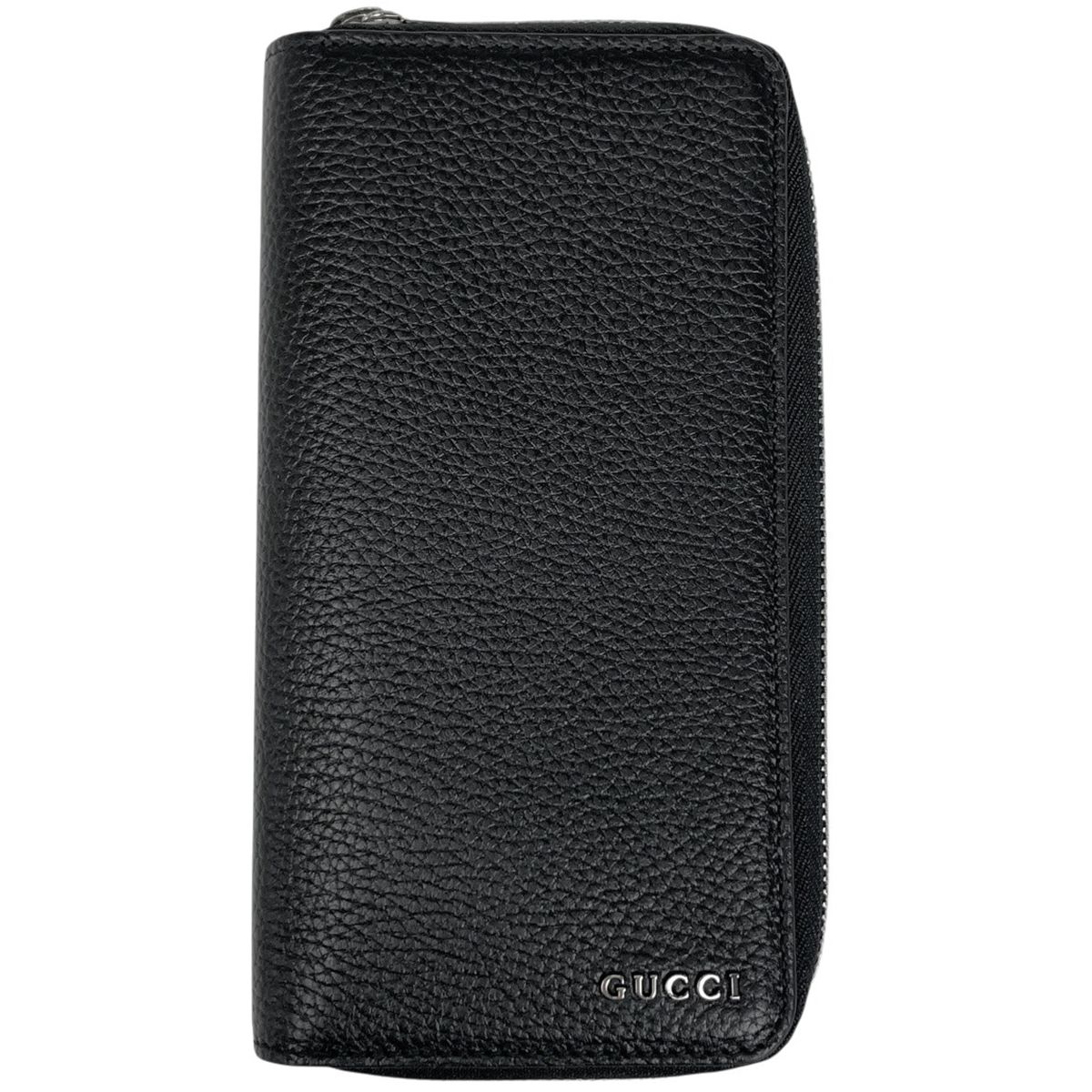 グッチ GUCCI ロゴ 長財布 ラウンドファスナー レザー ブラック 822043 レディース 【中古】