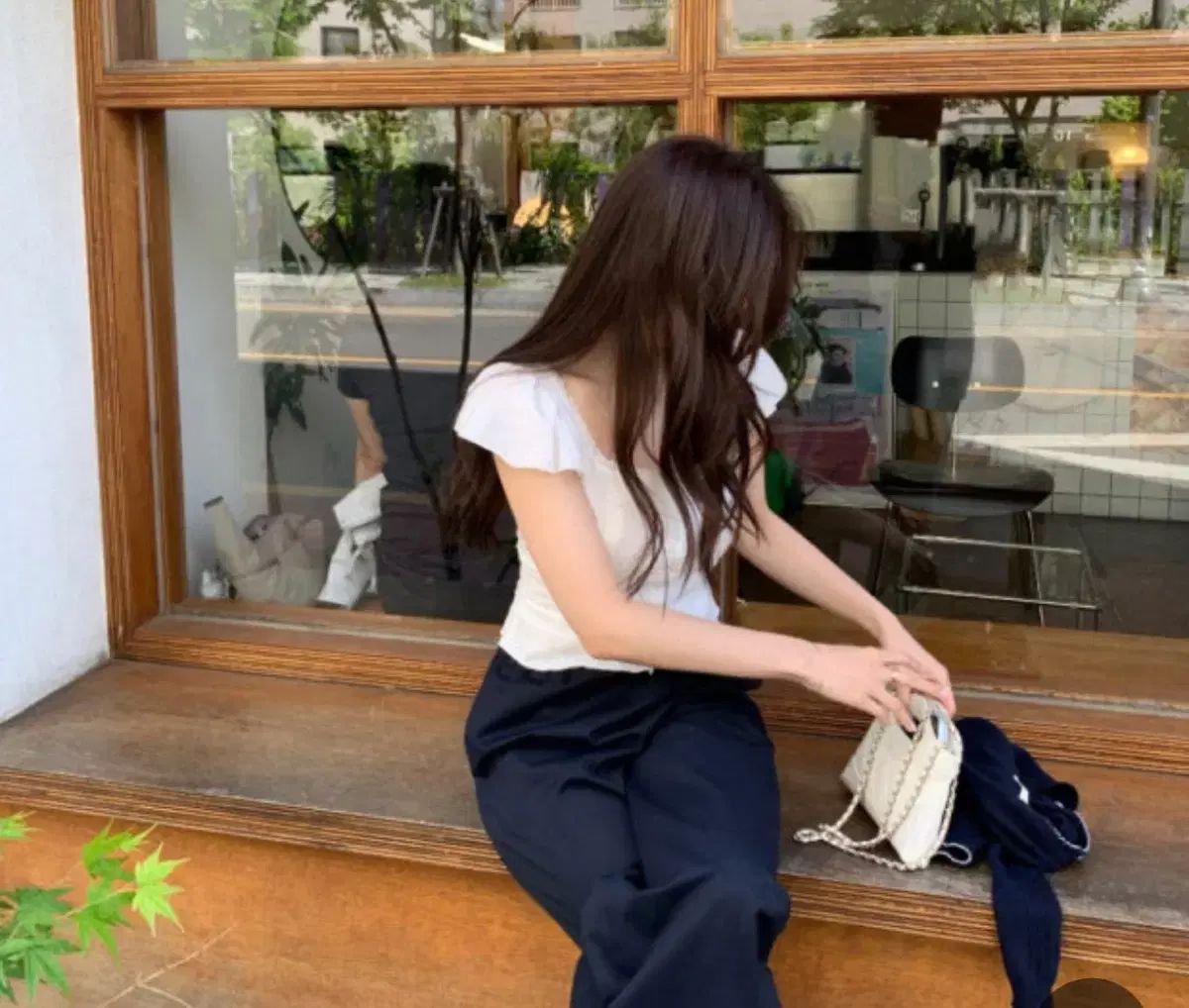 ONT ヒールパンツ ネイビー long