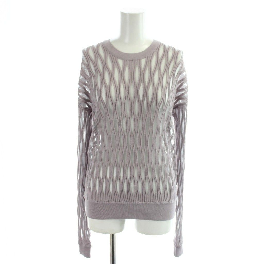 ターク TAAKK WAVEFORM MESH PULLOVER KNIT ニット セーター 1 紫 パープル メッシュ 長袖 ラウンドネック TA26SS-KN066 /AP