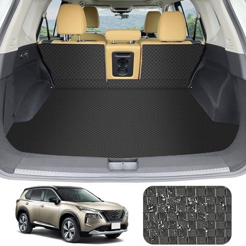 YORKNEIC 新型 エクストレイル T33型 ラゲッジマット 2022年から現行 5人乗り 背もたれカバー 車種専用 トランクマット 背面バックカバー 合成革材質 カーゴマット 耐汚れ 防水 ブラック タイプAts 327a2bf1