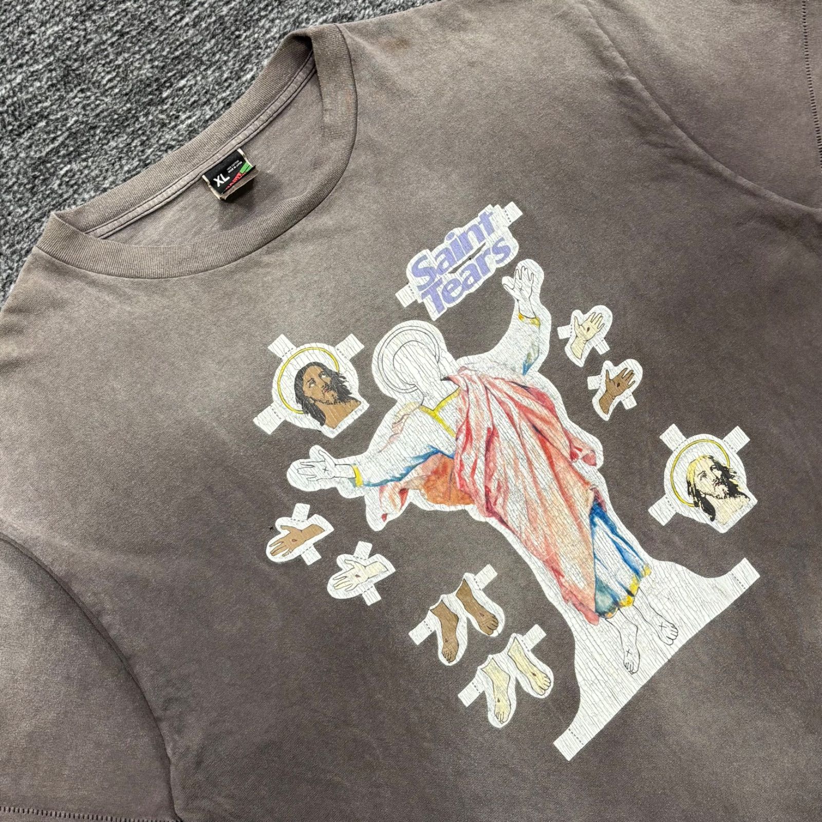 SAINT MICHAEL DENIM TEARS STT_TEE_YES SM-A21-0000-046 XL セント 