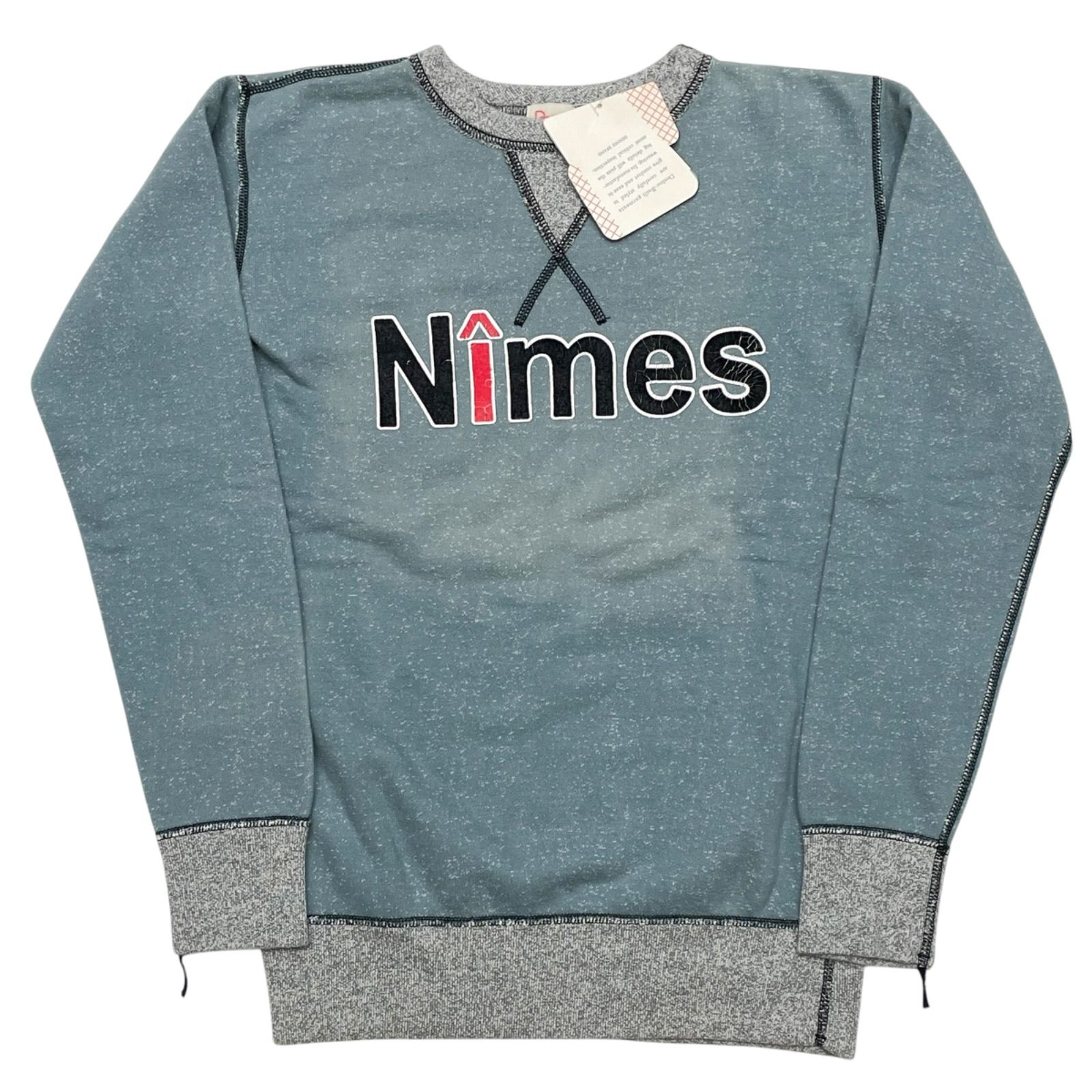未使用品 ブルーグレー SHINS期 S DENIME ドゥニーム 両V スウェット ごま塩 ソルト&ペッパー デッドストック