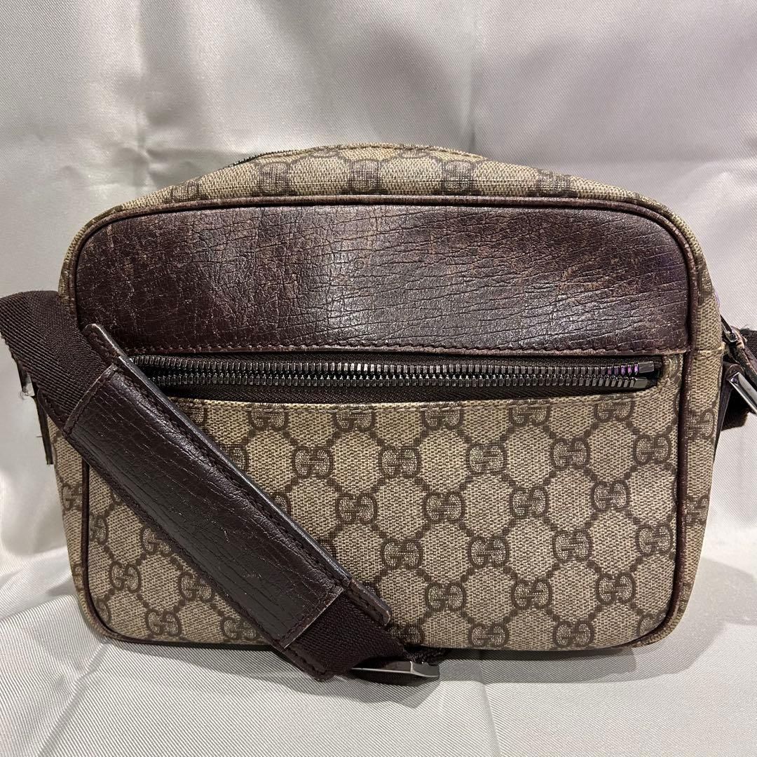 GUCCI グッチ GGスプリーム ショルダーバッグ レザー 斜めがけ 