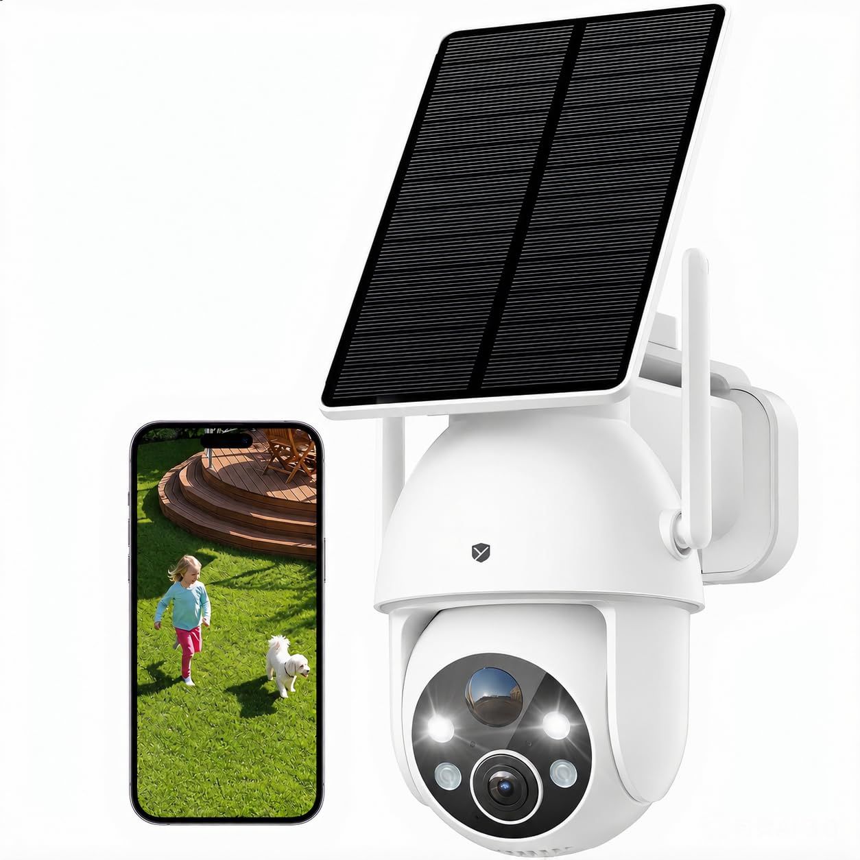 一体型と分離型両用 防犯カメラ 屋外 ソーラー 500万画像 5MP ワイヤレス 360度首振り 電源不要 工事不要 PIR人体検知 フルカラー暗視18M 双方向通話 音声光アラーム IP66防水 2.4GHz WiFi対応 スマホ対応 SD 424a4ecd
