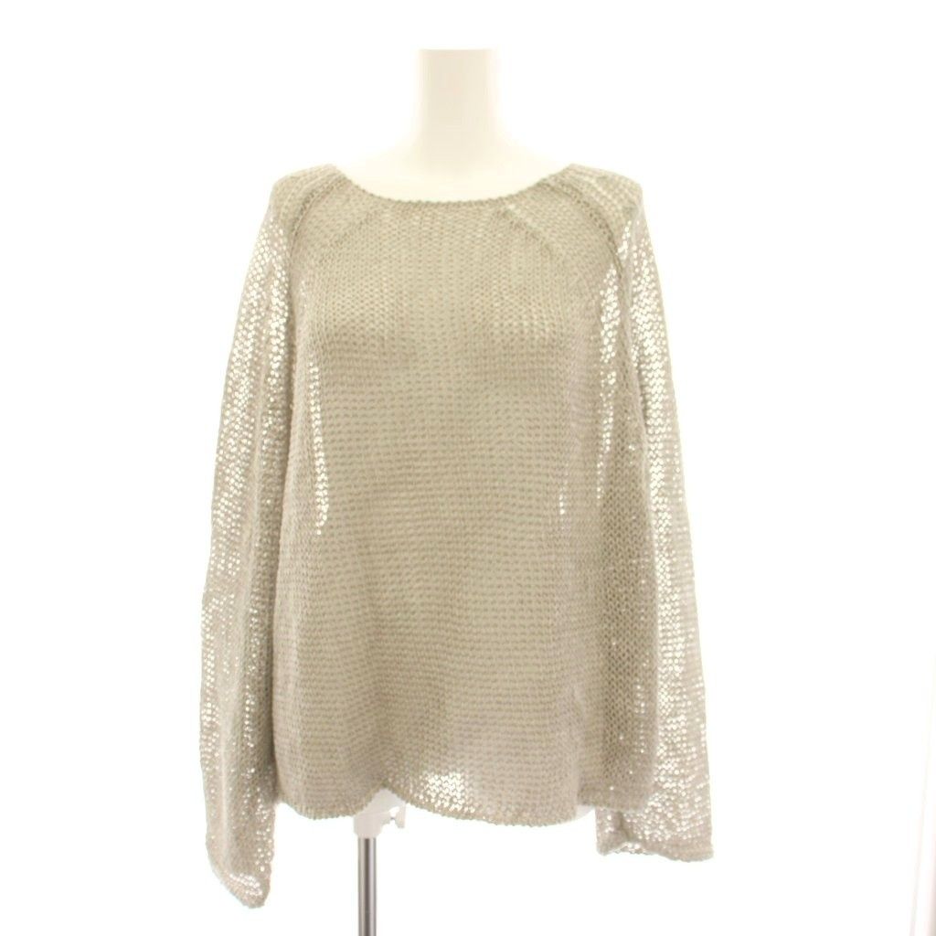 フレームワーク Framework 25SS LINEN CORD ニット セーター リネン グレージュ 長袖 透かし編み 25080220714010 /YM4