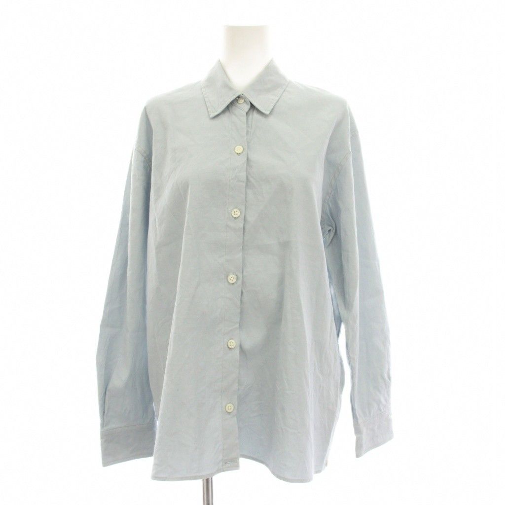 ミューズ ドゥーズィエム クラス MUSE de Deuxieme Classe 25SS STRETCH TWILL CACHE シャツ ブラウス リネン混 F 水色 ライトブルー 長袖 25050500407010 /YM9