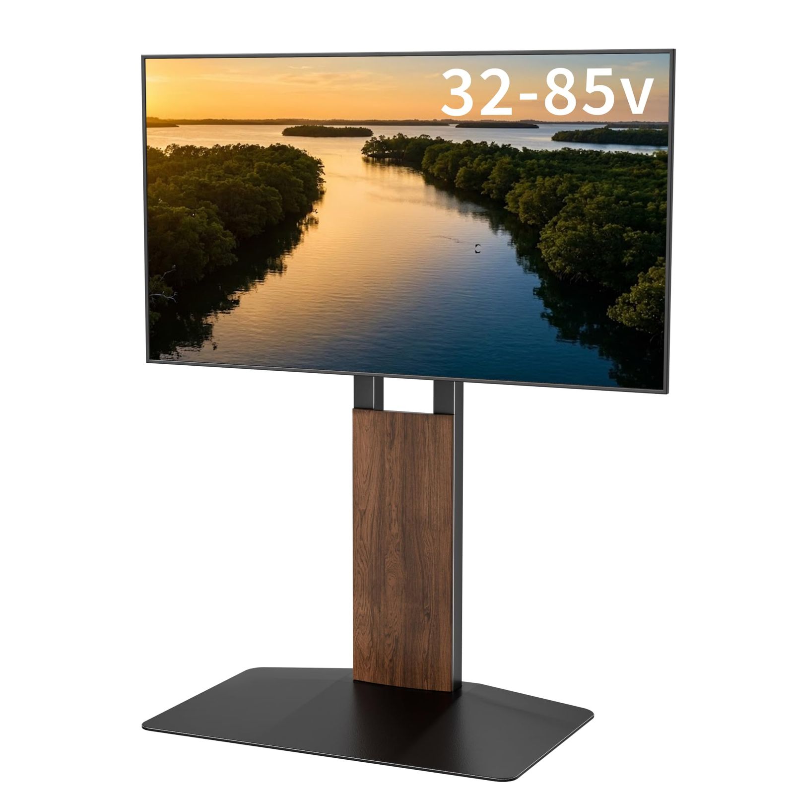 32~85インチ対応 上下/左右首振り 耐荷重55kg ロータイプ 高さ6段階調整 テレビスタンド 耐震 壁寄せ 省スペース 自立式 テレビ台 PEGZONE VESA100×100~600×400mm 家用・ビジネス用兼用 おしゃれ ウォールナット