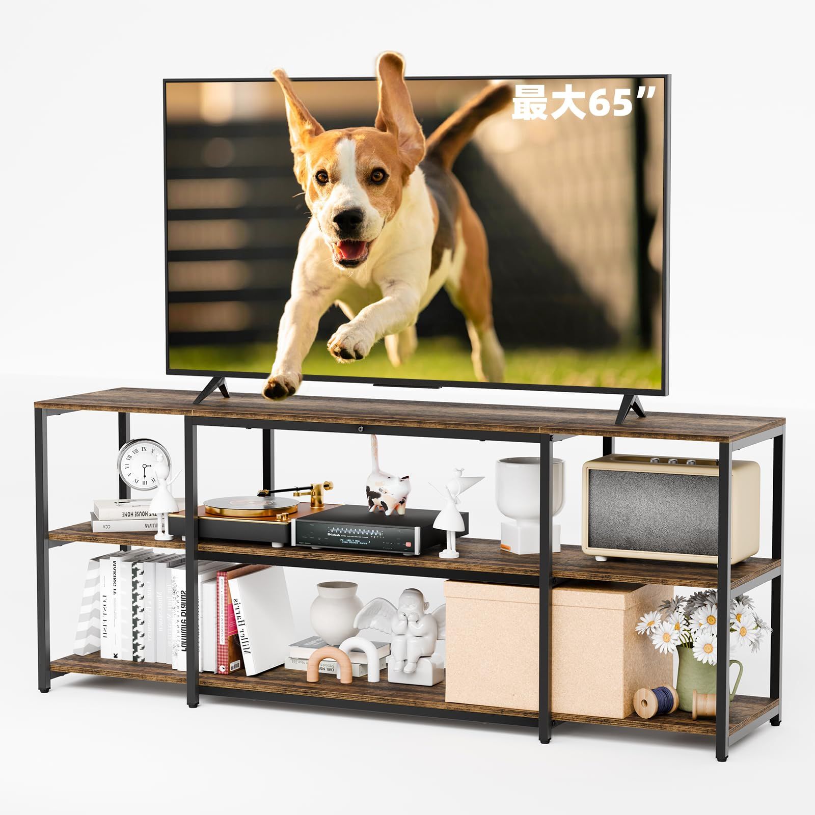 組立簡単 おしゃれ 幅148×奥行35×高さ59.2cm 収納テレビ台 テレビラック テレビボード 耐荷重50kg 40～65型テレビに対応 幅148cm 収納付き 65型対応 テレビ台