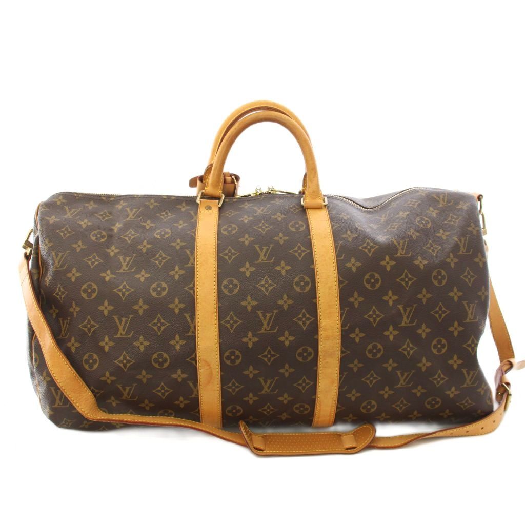ルイヴィトン LOUIS VUITTON キーポルバンドリエール55 モノグラム ボストンバッグ ショルダーバッグ 茶 ブラウン M41414 /TK 35 ■OH