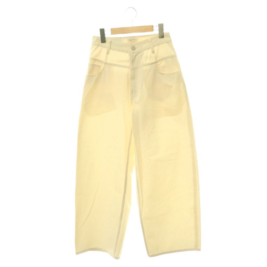 クラネ CLANE 26SS LOW WAIST BARREL PANTS パンツ ワイド ジッパーフライ 0 アイボリー /DO ■OS