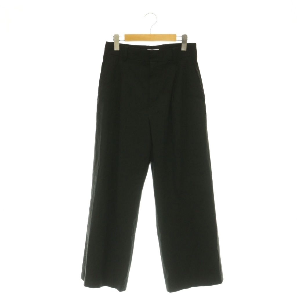 ドゥーズィエムクラス DEUXIEME CLASSE エブリデイアイライク EVERYDAY I LIKE Li/Ny Modern Wide PT ワイドパンツ タック リネン 38 黒 ブラック /HS ■OS