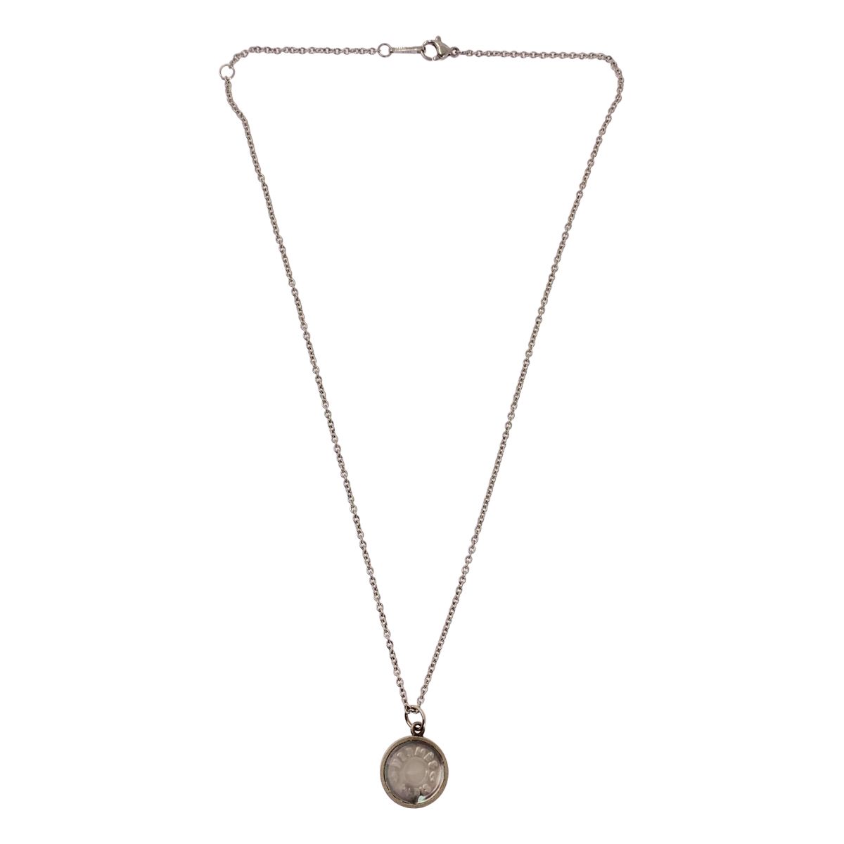 HERMES / エルメス | BIJOUTERIE FANTAISIE 白蝶貝 コイン ネックレス | シルバー | レディース