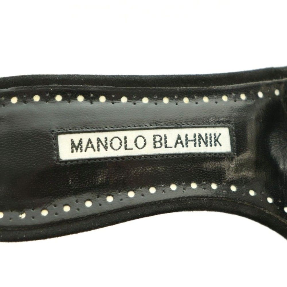 マノロブラニク MANOLO BLAHNIK BAYLIE ミュール ボア スクエアトゥ 37