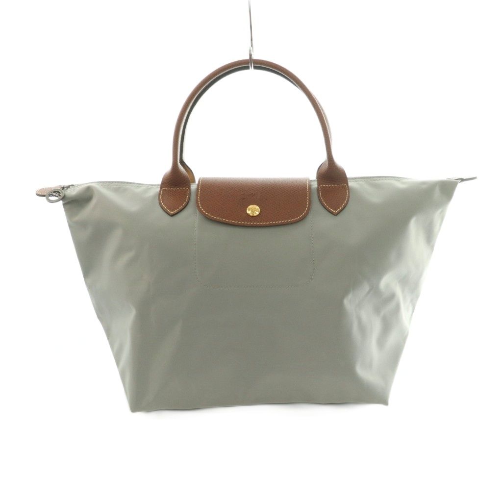 ロンシャン LONGCHAMP ルプリアージュ M トートバッグ ナイロン グレー 茶 ブラウン /MI ■OS