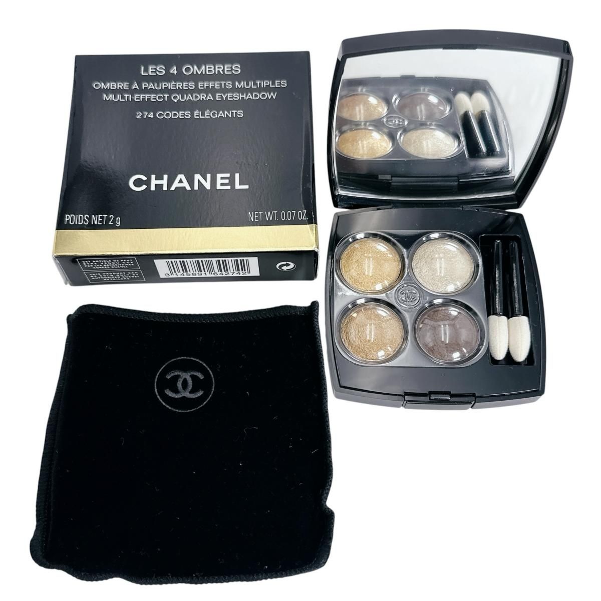 シャネル 274 コードエレガン アイシャドウ レキャトル オンブル 化粧品 CHANEL ブラウン×ゴールド
