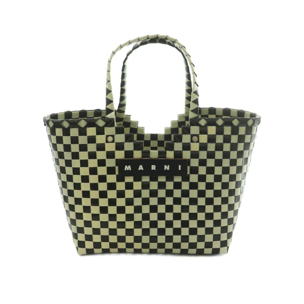 マルニ MARNI ミニバスケットバッグ ハンドバッグ UNI 黒 ブラック 白 ホワイト SHMH0079A0RF081 /MI ■OS