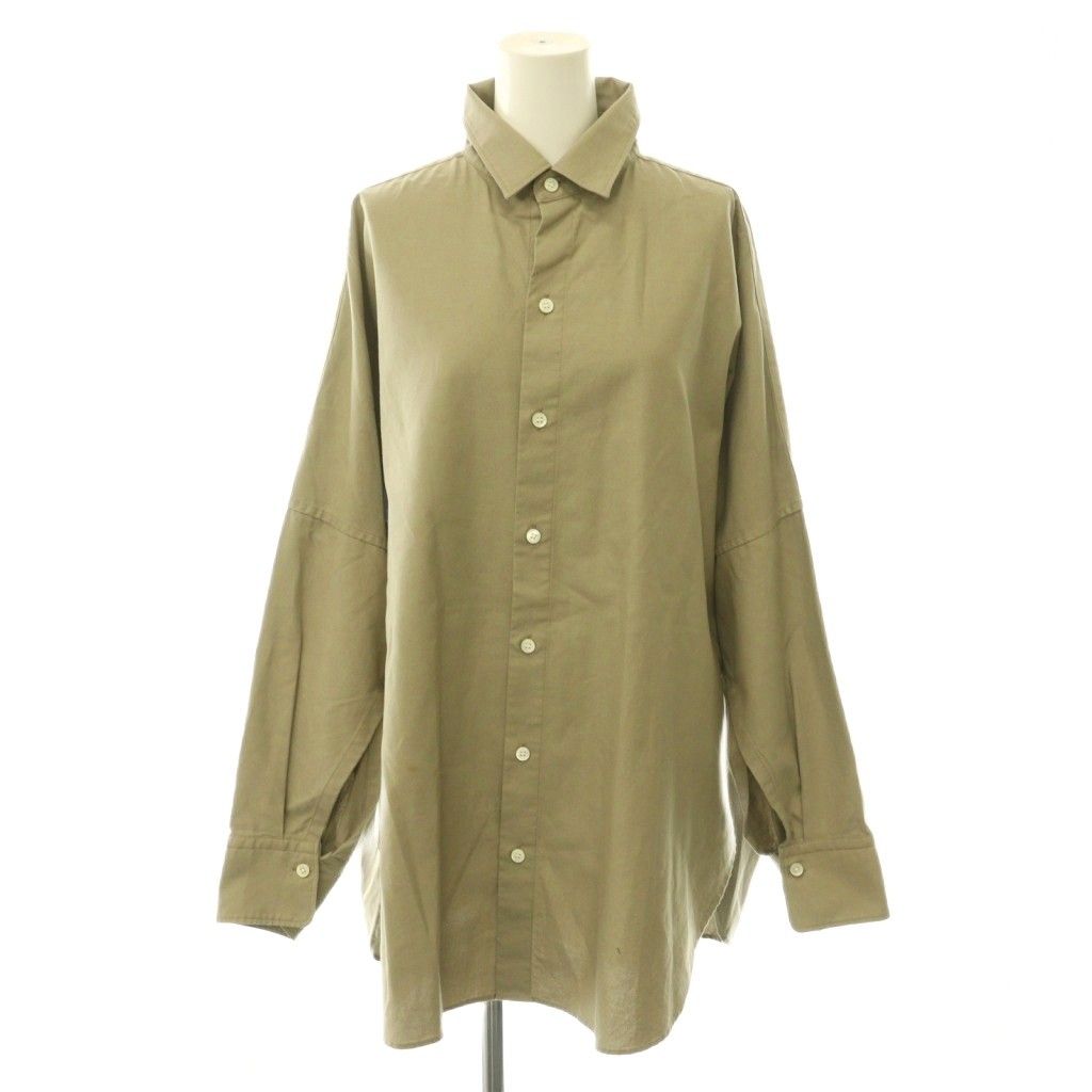 プラージュ Plage Oxford Long シャツ コットン オーバーサイズ 長袖 モカベージュ /CX ■OS