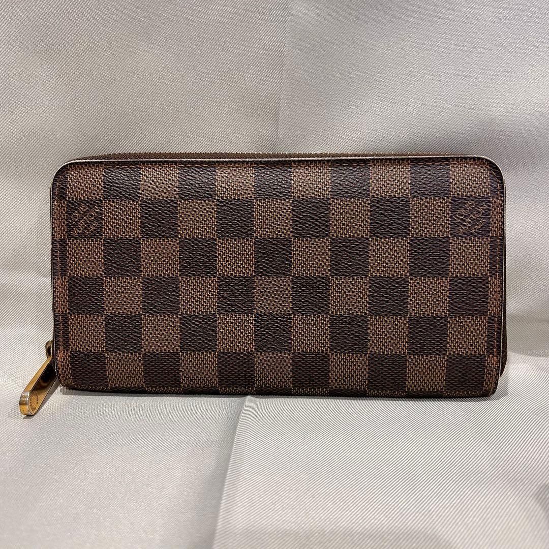 美品 LOUISVUITTON ヴィトン ダミエ ジッピーウォレット 長財布 ブラウン メンズ レディース