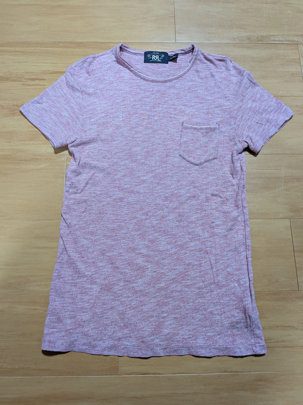 【名作】RRL Ralph Lauren ダブルアールエル ポケットTシャツ XS 霜降り レッド アメカジ ラルフローレン ポケT