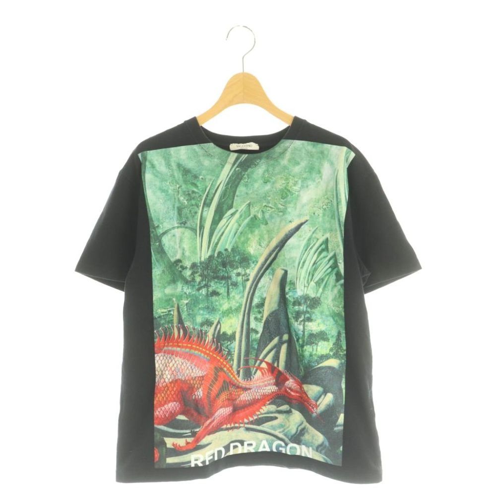 ヴァレンティノ ヴァレンチノ VALENTINO Tシャツ カットソー プリント S 黒 緑 TV0MG06P69H /MI ■GY18