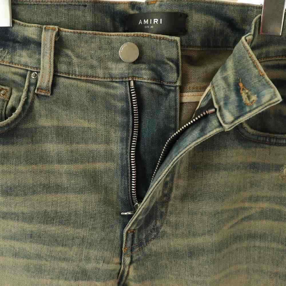 アミリ AMIRI サイドライン ダメージ加工スキニーデニムパンツ