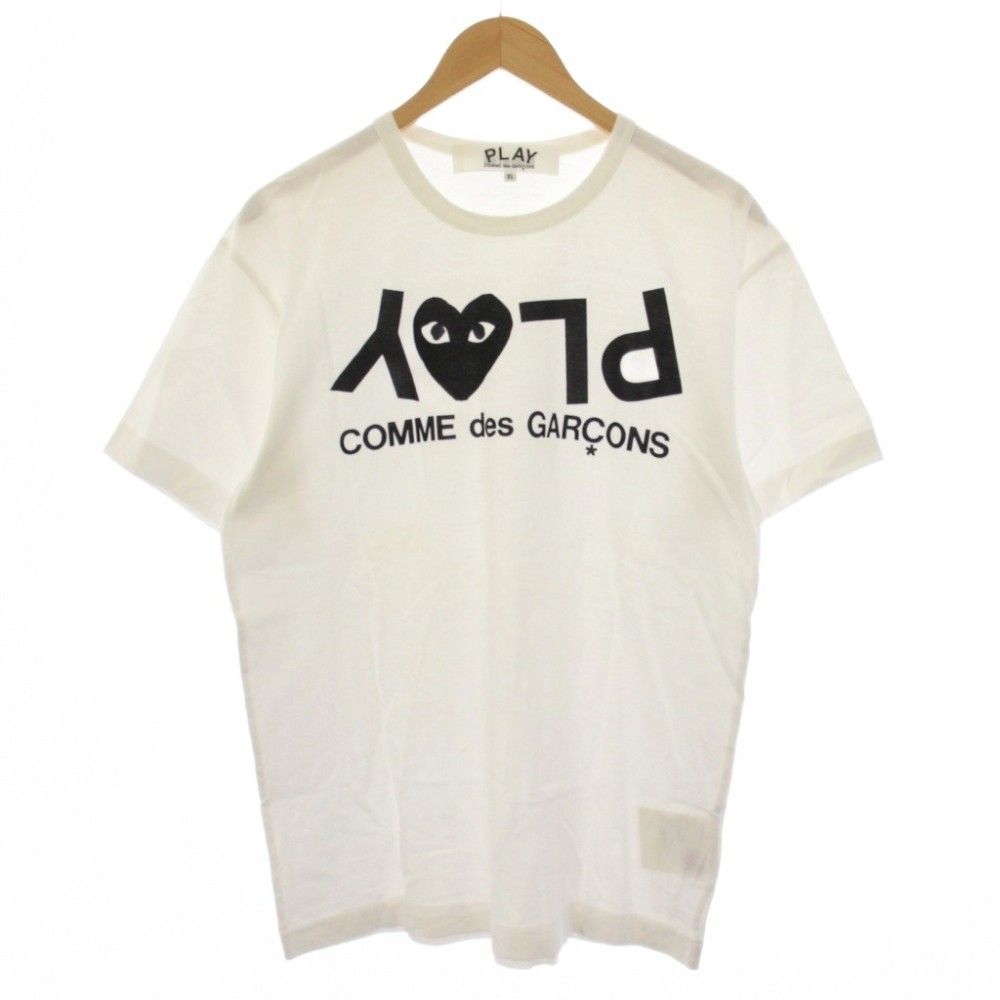 プレイコムデギャルソン PLAY COMME des GARCONS AD2024/1 Tシャツ カットソー 半袖 ロゴ プリント XL 白 AX-T068 /BM