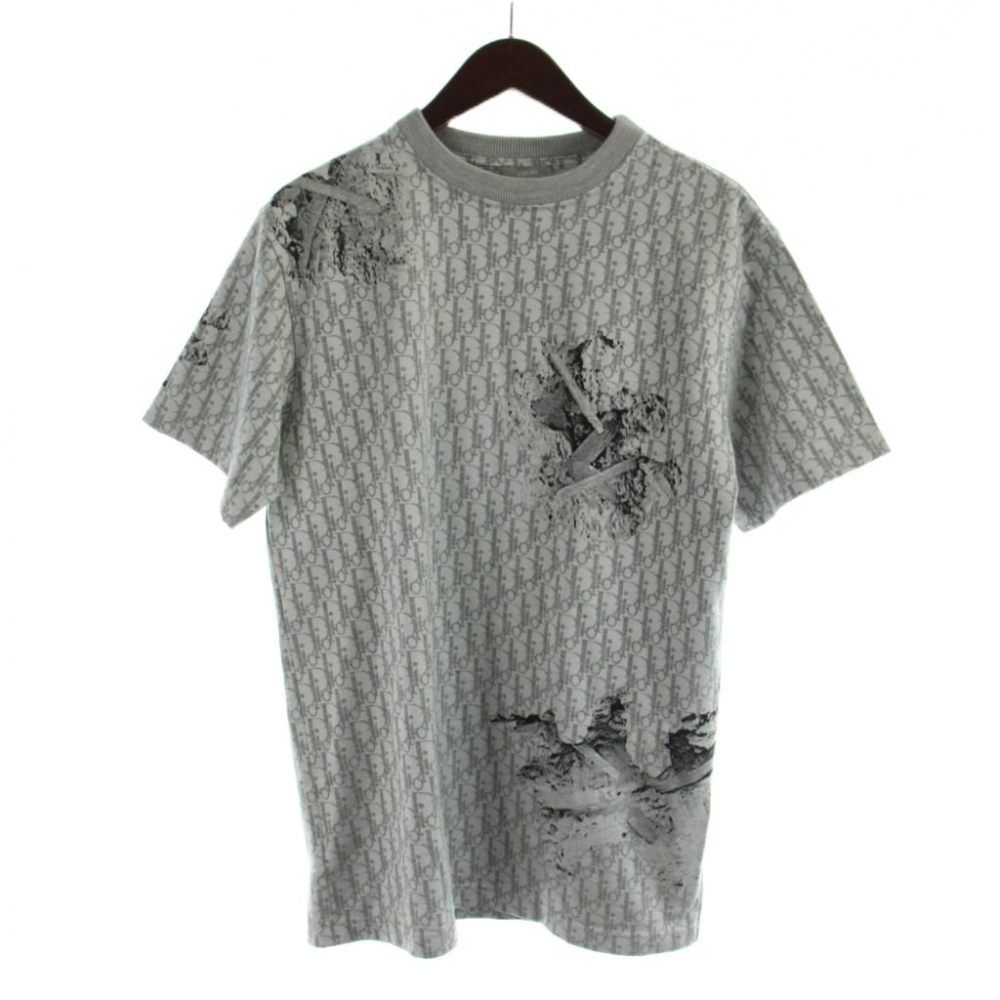 ディオールオム Dior HOMME DANIEL ARSHAM ダニエル アーシャム オブリーク Tシャツ カットソー 半袖 トロッター柄 023J615E0626 総柄 S グレー ■GY40 /MQ