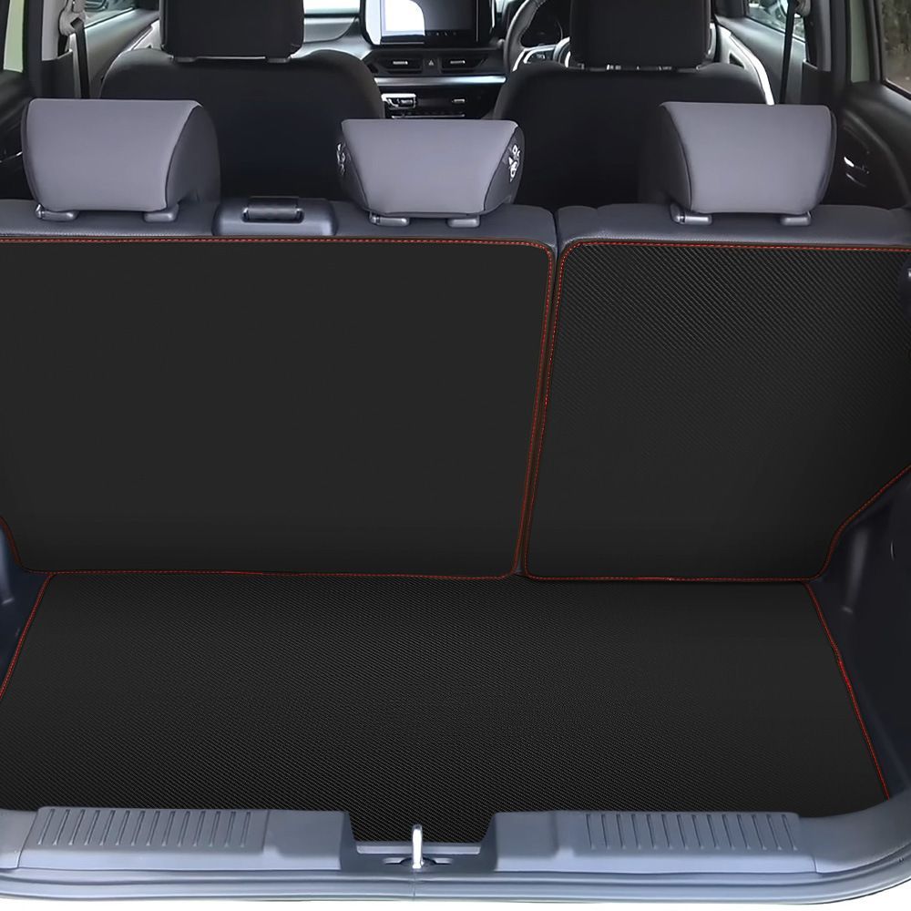 スズキ Suzuki スイフト SWIFT 2024年モデル ラゲッジスペース用 トランクマット 3点セット カーボン調 レザー調 面ファスナー固定 傷防止 汚れ防止 ラゲッジ保護 車種専用設計