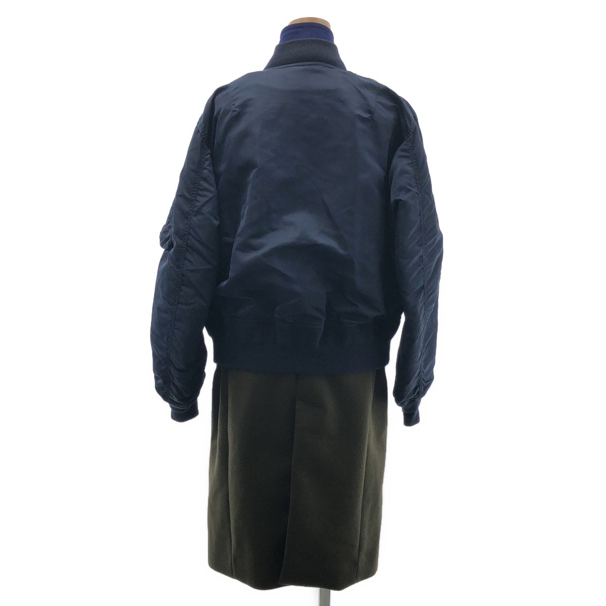 sacai / サカイ | 異素材 MA-1切り替え ロングコート | 2 | ネイビー 
