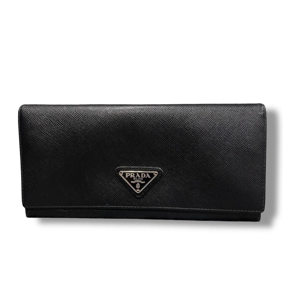 PRADA プラダ サフィアーノ 三角ロゴ 長財布 トライアングル ブラック メンズ レディース