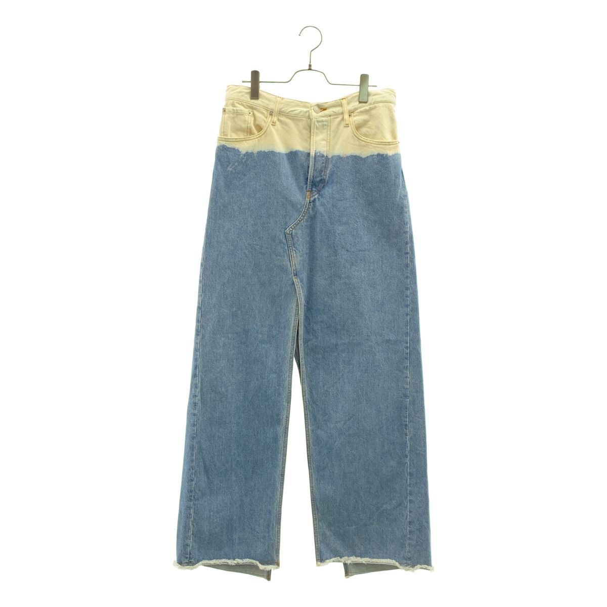DRIES VAN NOTEN / ドリスヴァンノッテン | 2023SS | バイカラー ブリーチデニムスカート | 30 | インディゴ | レディース