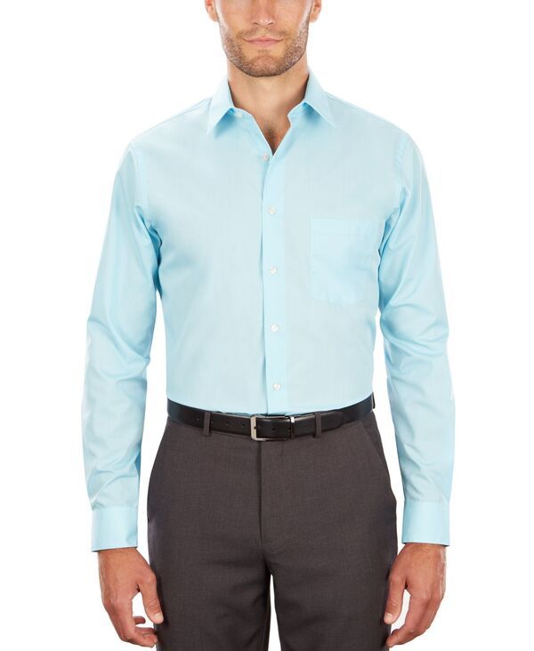 ヴァンハウセン メンズ トップス シャツ Van Heusen Mens Poplin Dress Shirt Classic Athletic Fit Mist